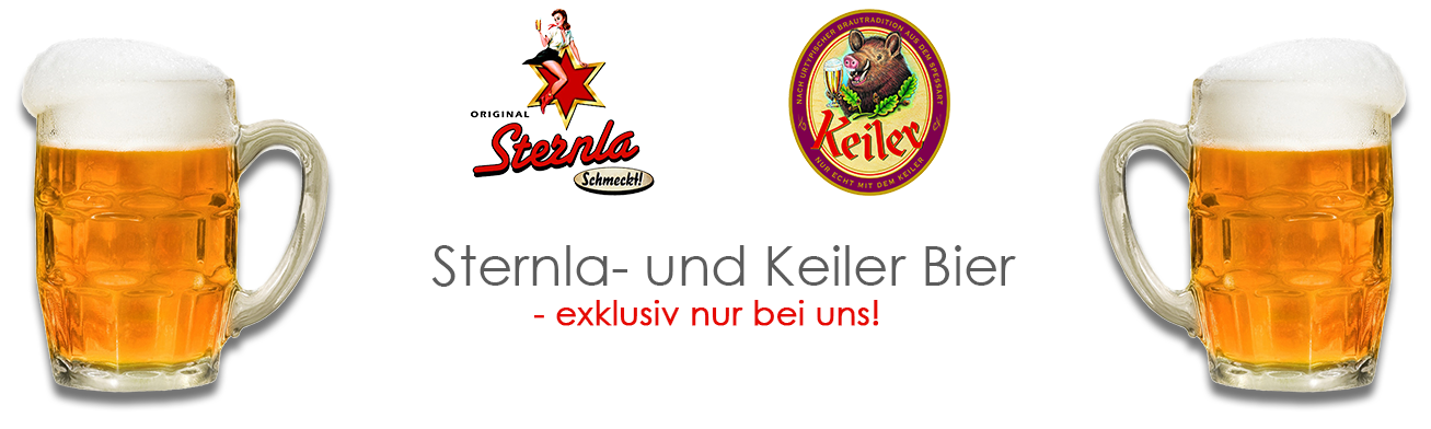 Exklusiv bei Getränle Gabriel - Sternla- und Keiler Bier